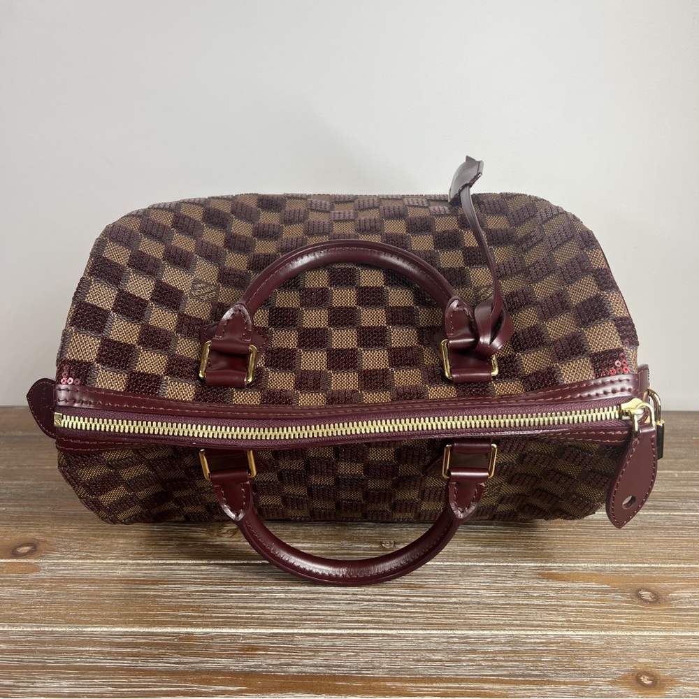 LOUIS VUITTON Damier Paillettes Speedy 30 Rouge limited edition - Picture 9 of 12